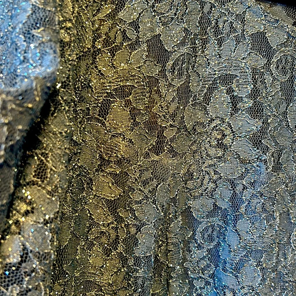 Cinderella blue lace dress with iridescent sparkle through out. - Picture 2 of 5